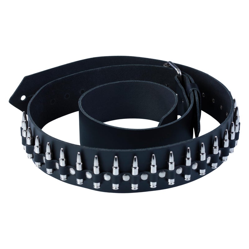 Levy's Leathers 2" Carving Leather Guitar Strap with Bullets,Black - Image 4